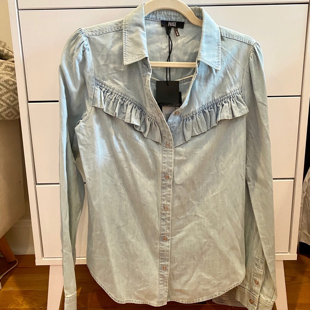 Paige Denim Layda Western Chambray Shirt